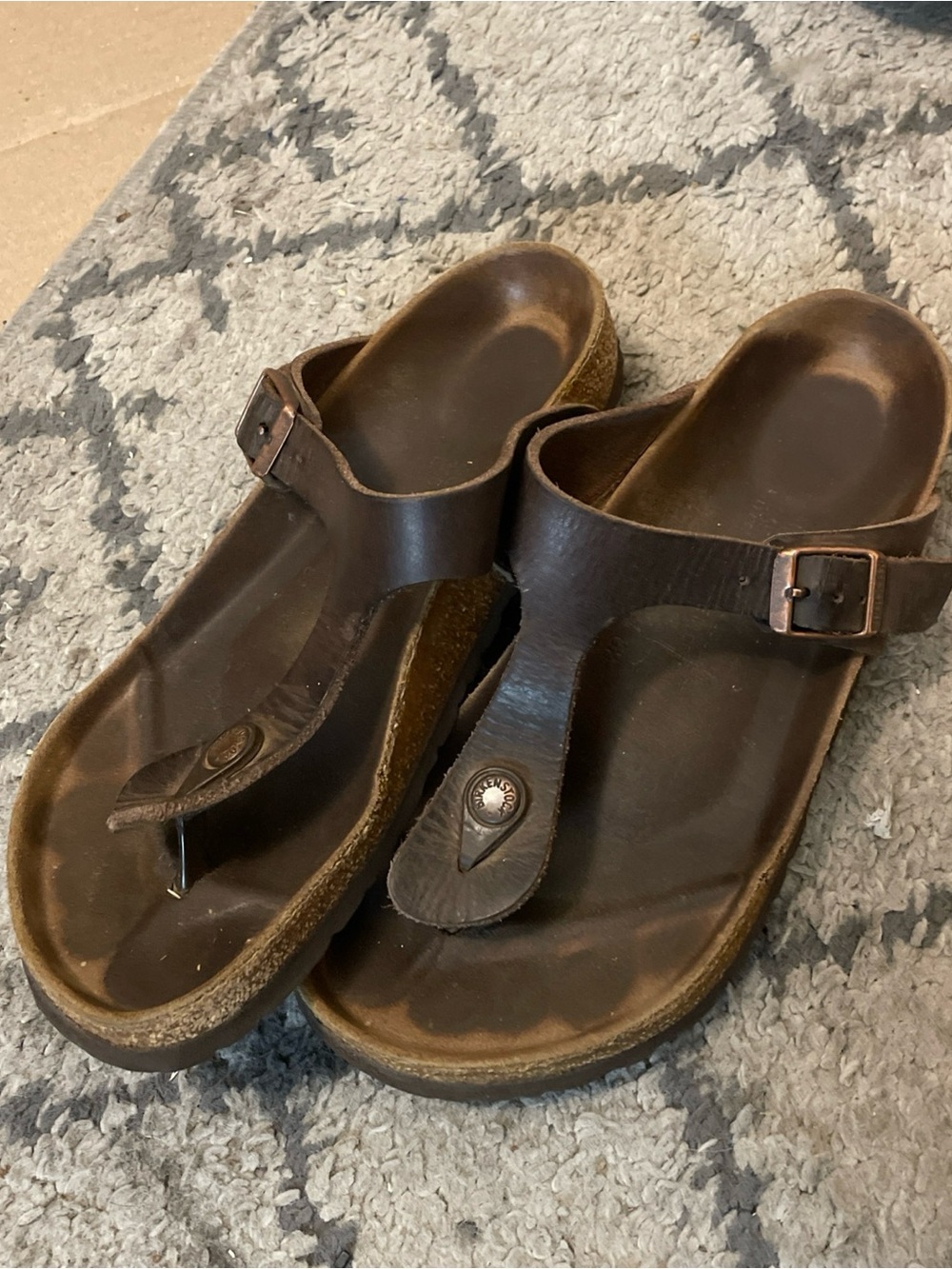 Birkenstock Gizeh Leather Thong Cork Sandal Germany size W7 M5